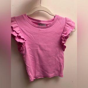 Zara Pink Ruffle Sleeve (size small)
